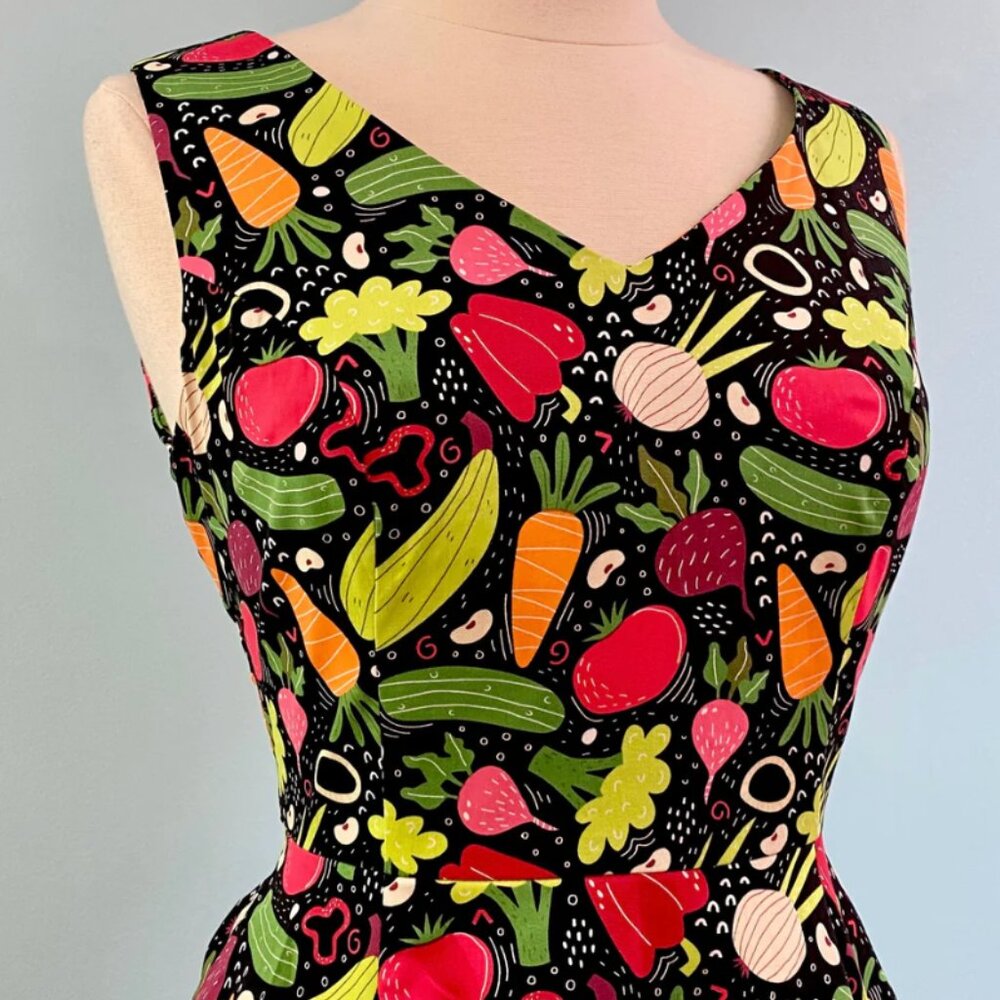 Veggie V-Neck Dress by Eva Rose